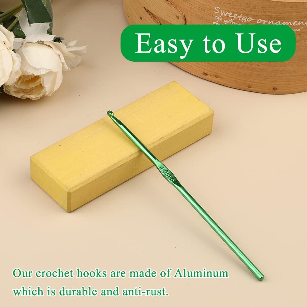 Iuuidu 4mm Aluminum Crochet Hook, Smooth Crochet Needles