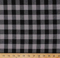 Gray Black Buffalo Plaid Flannel 1"x0.75" Check Fabric by The Yard