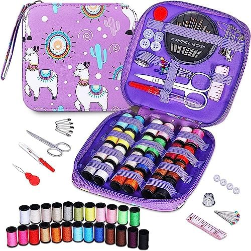 SDREYKUF Sewing Kit DIY Tool Set Camel Needle Multifunctional Line Box