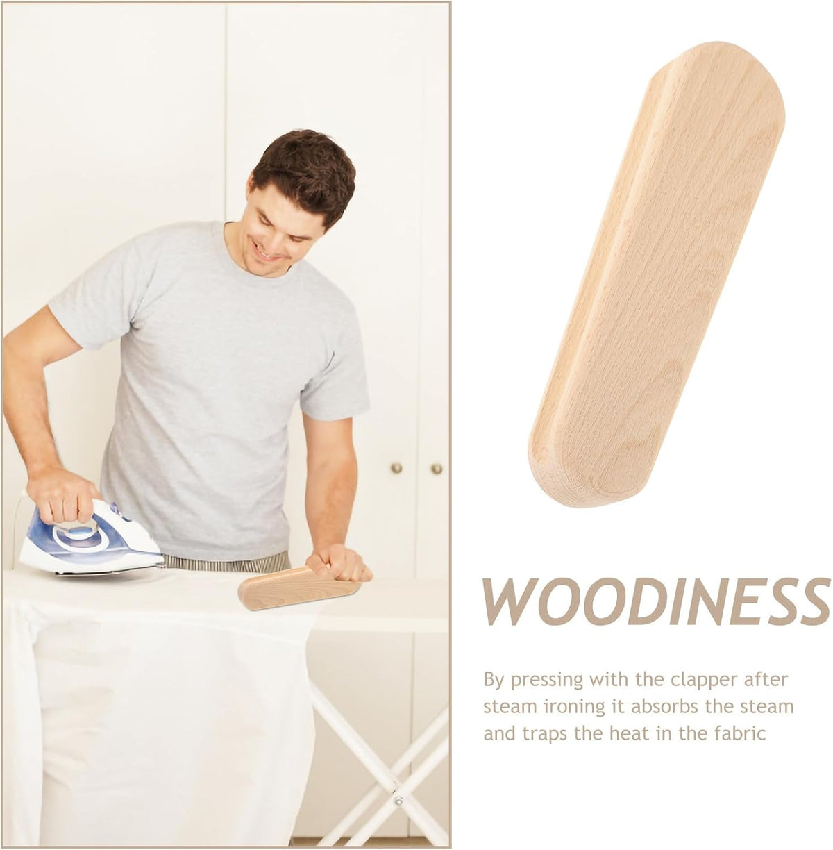 Wooden Seam Presser Tool for Sewing and Quilting Hobbyists