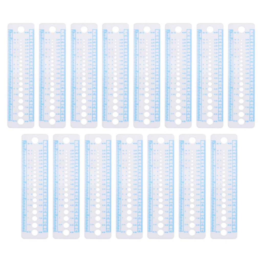 Plastic Knitting Gauge Ruler Set for Crocheters, 15 Pcs US Uk Sizes
