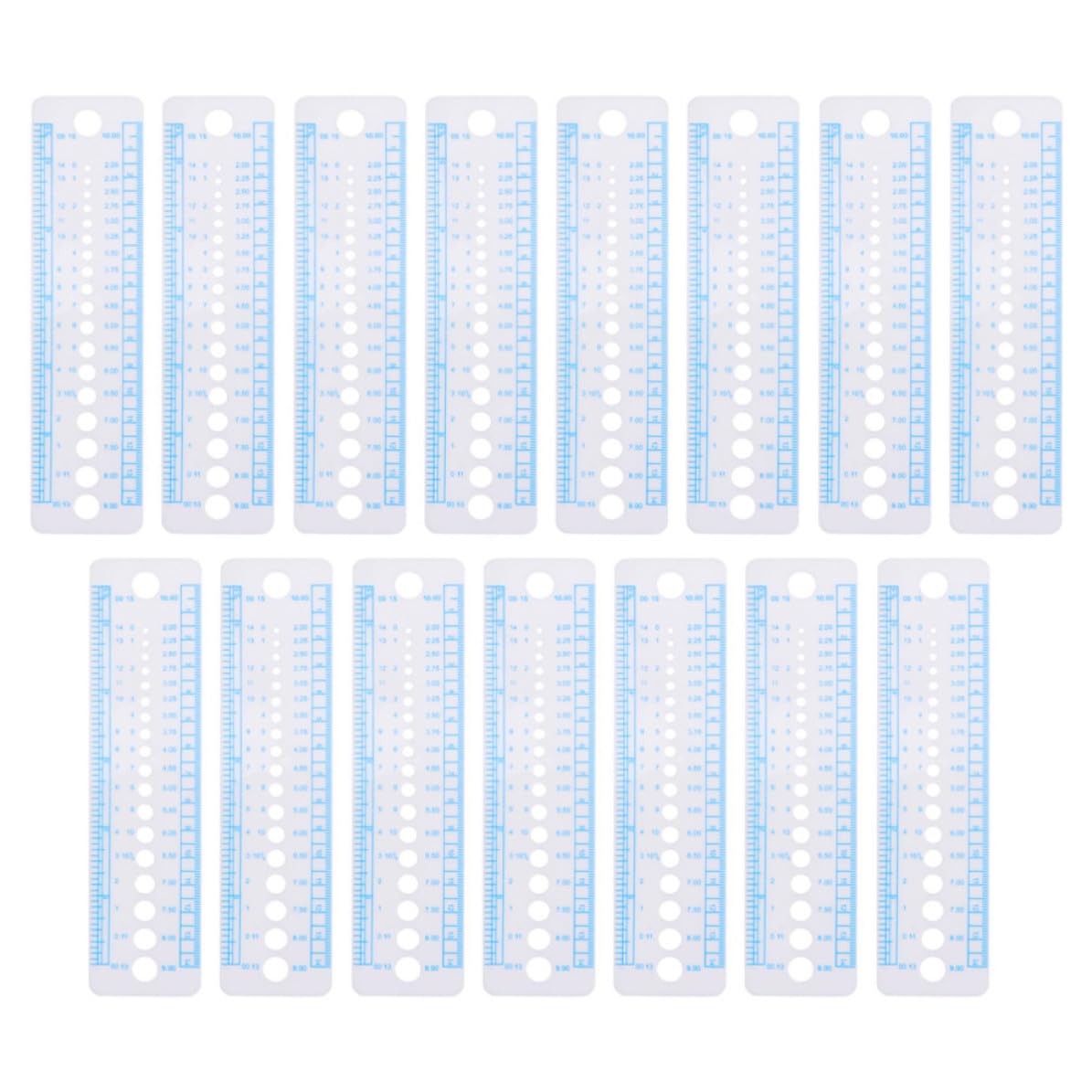 Plastic Knitting Gauge Ruler Set for Crocheters, 15 Pcs US Uk Sizes