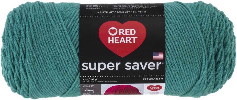 RED Heart 385953 Super Saver Yarn, Jade