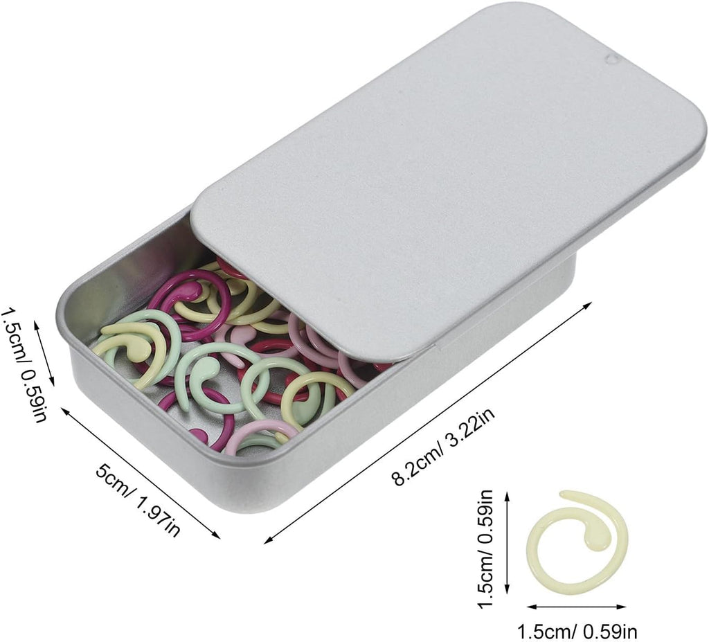50Pcs Metal Knitting Stitch Markers with Storage Box