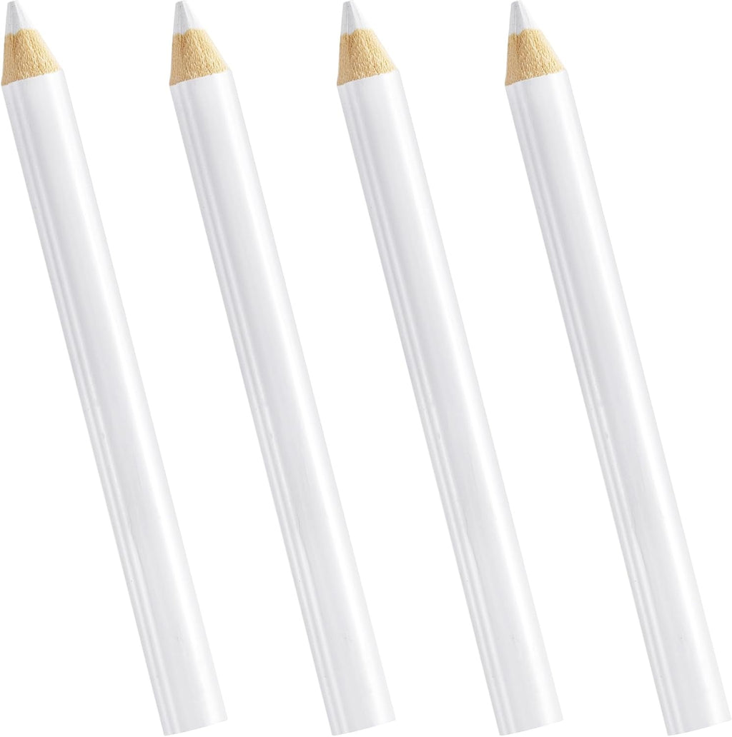 4PCS Fabric Pencils for Sewing, White, 8.75 cm