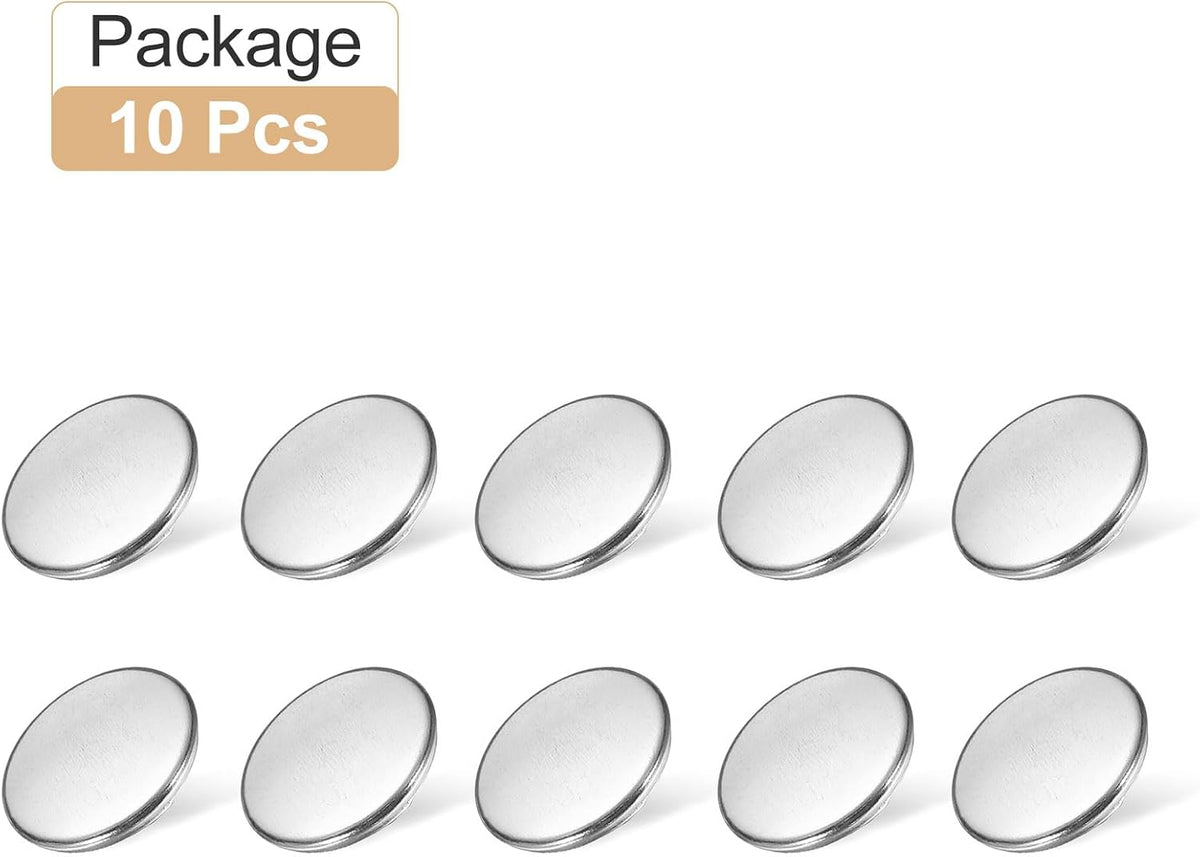 HARFINGTON Metal Antiqued Button 15mm 10pcs, Silver