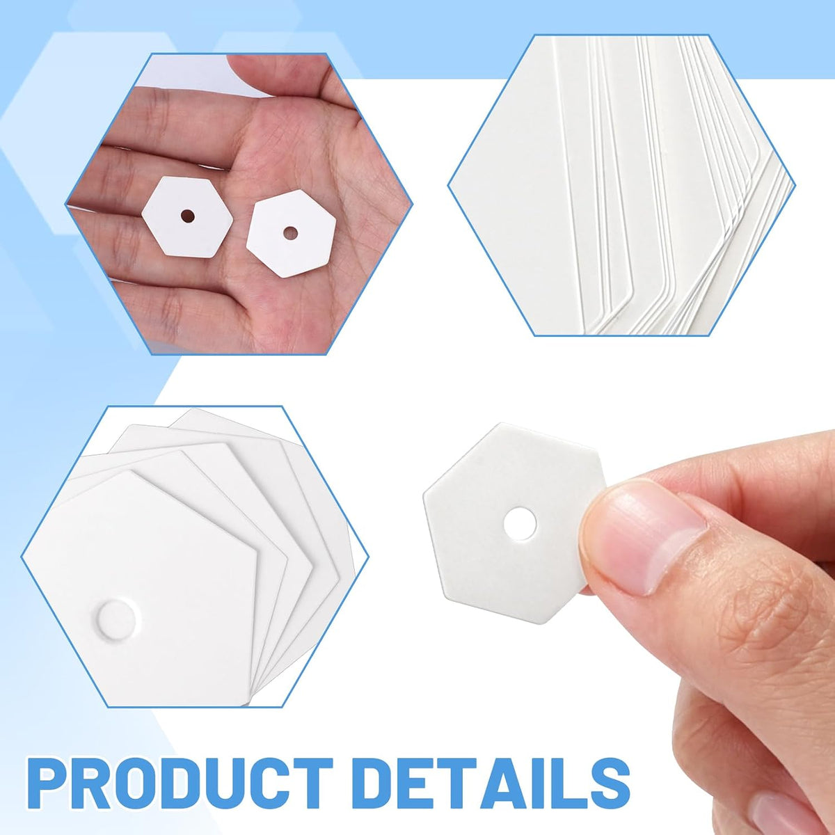 1000 PCS 0.5 Inch Hexagon Paper Piecing Templates for Quilting