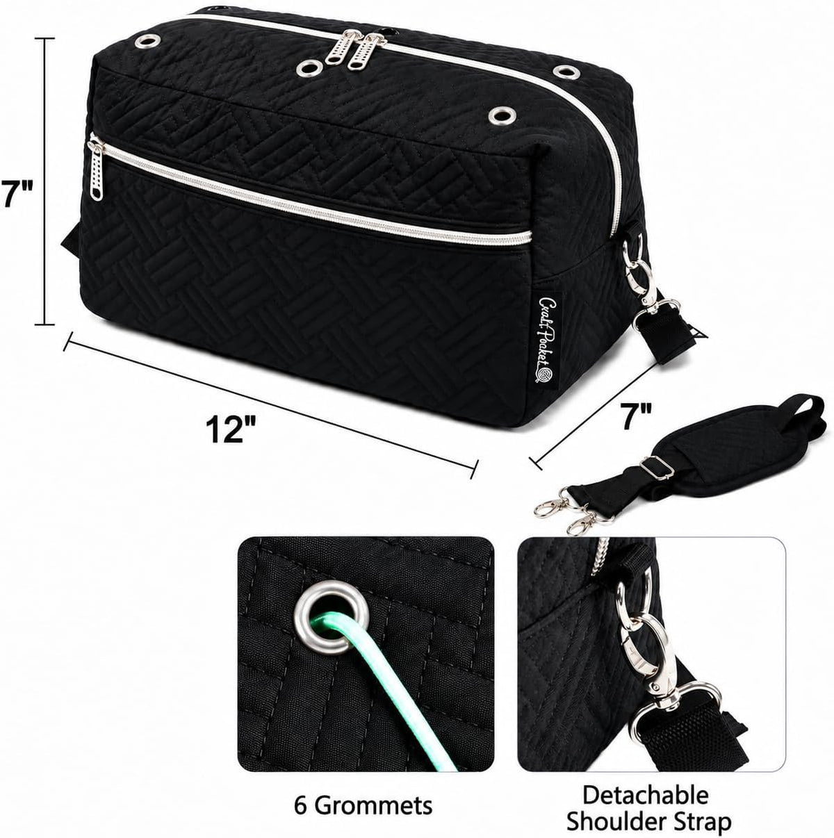 Crochet Bag Organizer with Compartments for Yarn and Knitting Projects