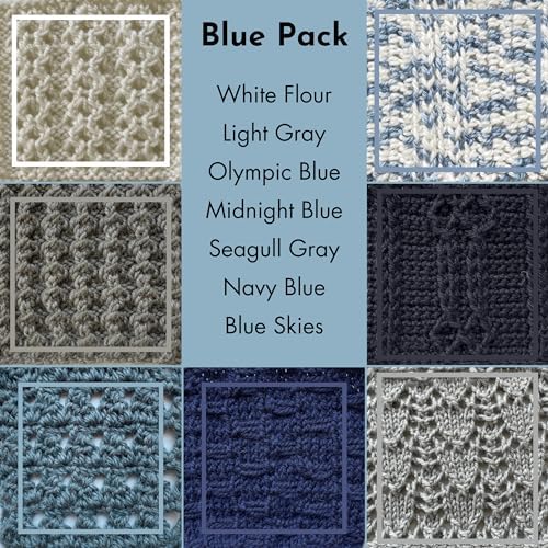 Off-The-Yak Wool Yarn Worsted Weight, 7-Pack (840Yds/700G), Blue Pack