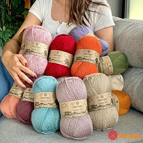 Kartopu Melange Wool,Wool Knitting Rope (4Balls) Each Skein(Ball)