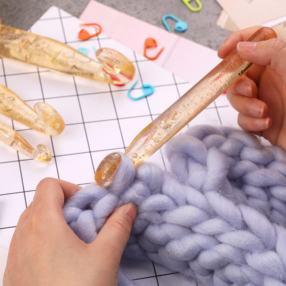 Plastic Crochet Hooks 3 pcs Large Sizes Long Crochet Needles Set