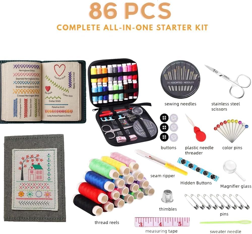 MysSpie New Upgraded Embroidery Stitch Book Kit, 106 Patterns with