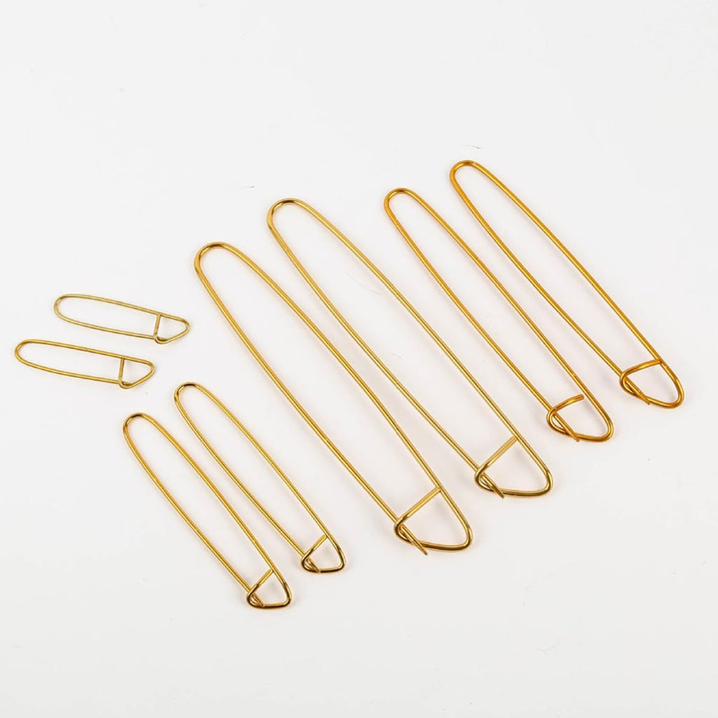 8pcs Knitting Stitch Holder Pins, Golden Aluminum Alloy, DIY Craft Set