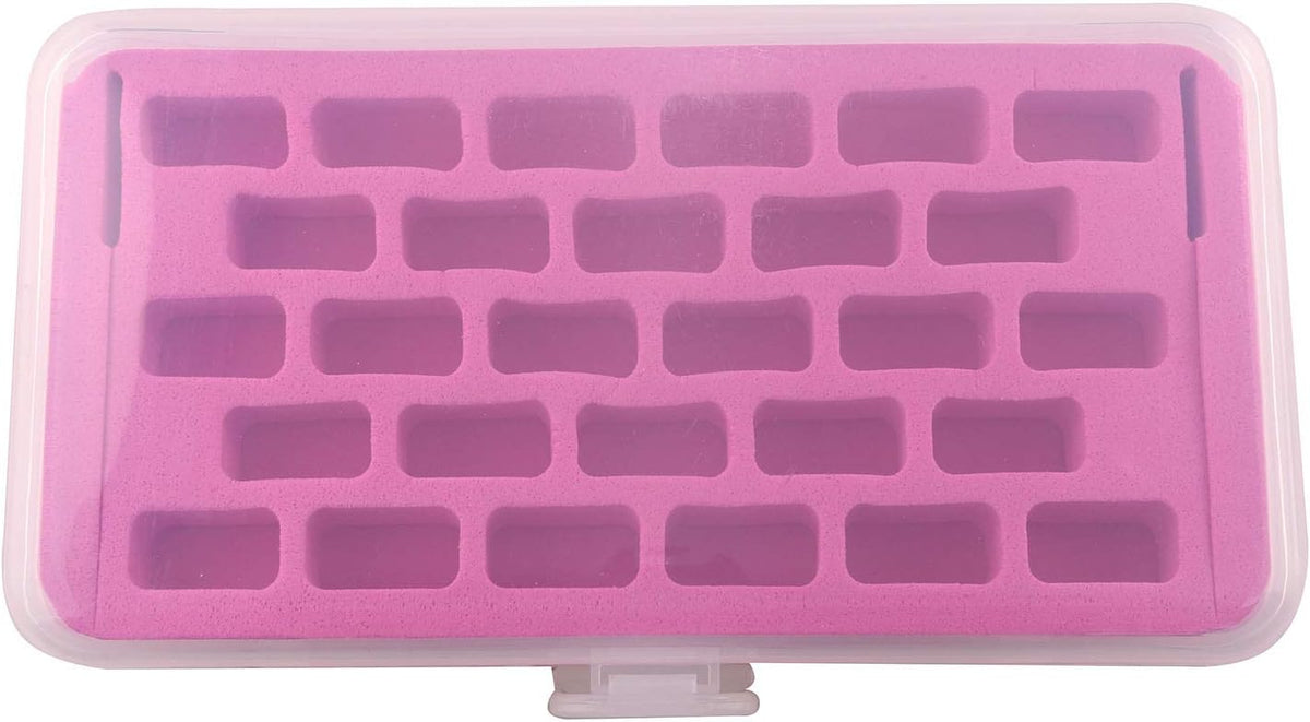 JCBIZ 28 Grid Bobbin Storage Box 179x89x32mm Pink Sewing Thread