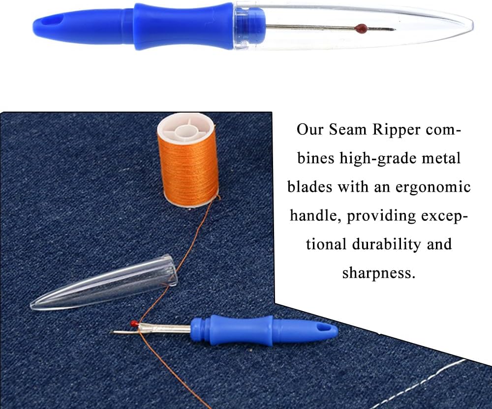 HAHIYO 3.6Inches 4PCs Blue Plastic Seam Ripper Thread Stitch Remover