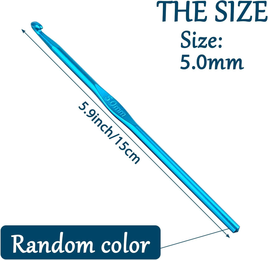 5 mm Crochet Hook, Crochet Needles for Yarn, Aluminum Ergonomic