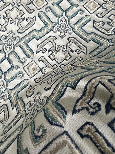 Luxurious Premium Brocade Jacquard Roman Mosaic Design Antique Fabric