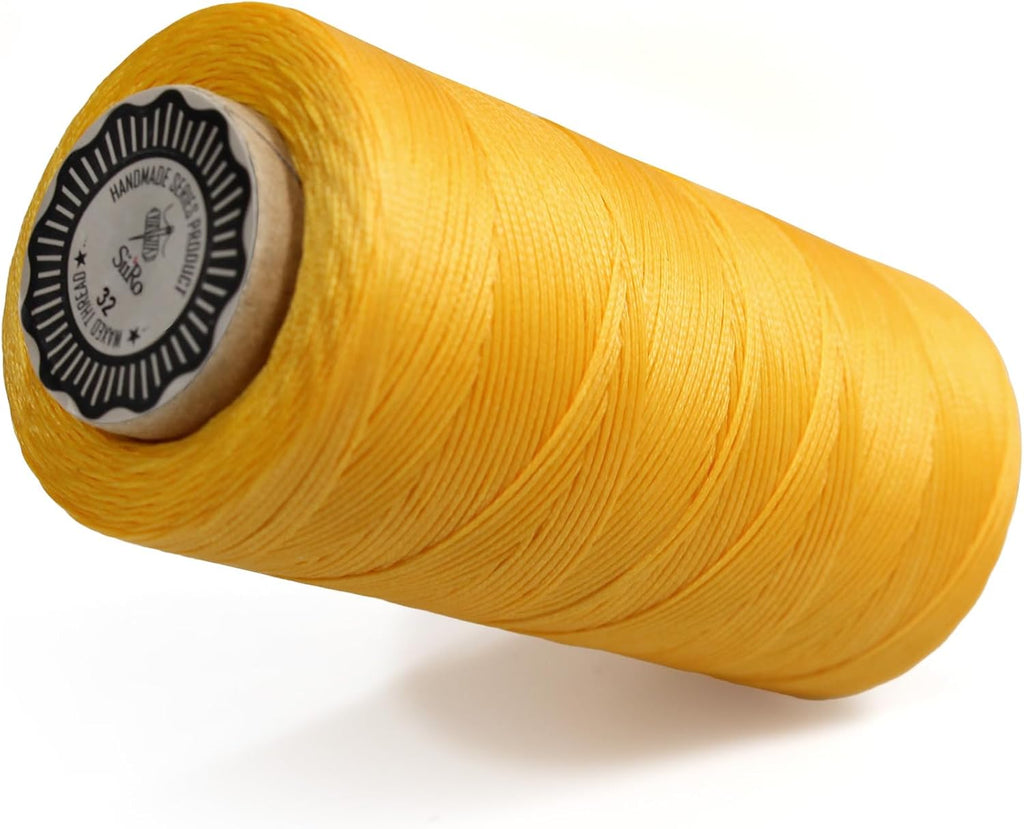 Waxed Thread for Leather Sewing, Weaving Bracelet 1.2mm 150yd Yellow