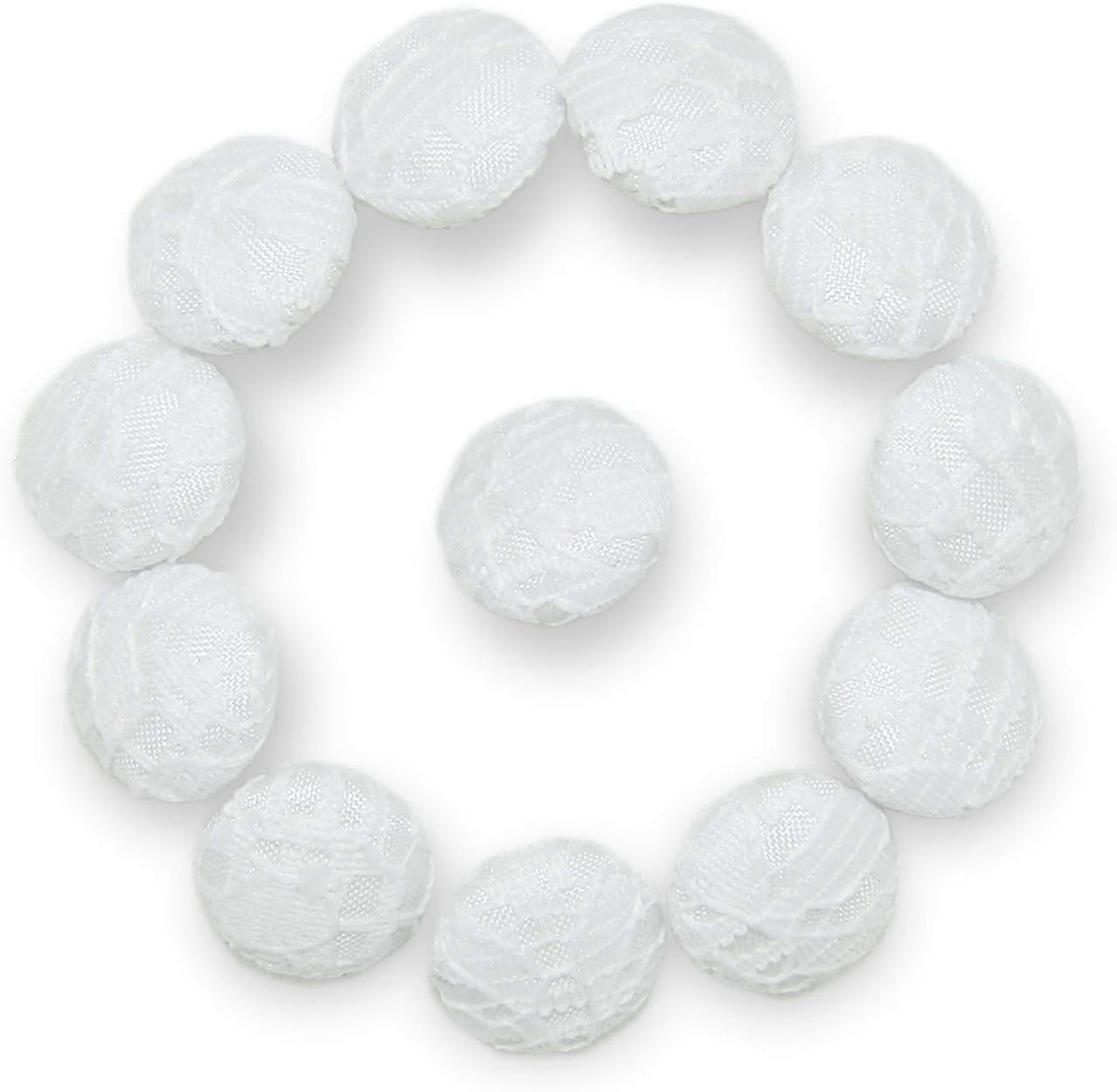 ButtonMode Lace Bridal Trim Buttons for Wedding Dress, Fabric Covered