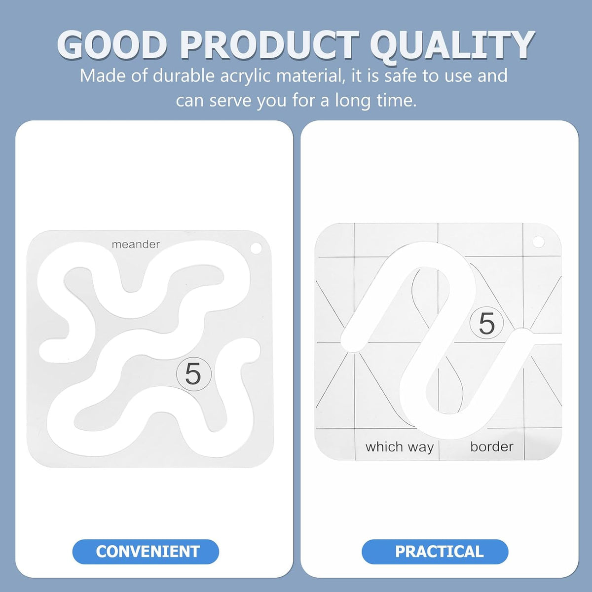 Acrylic Quilting Rulers 4 Pcs for Machine Stitching Templates