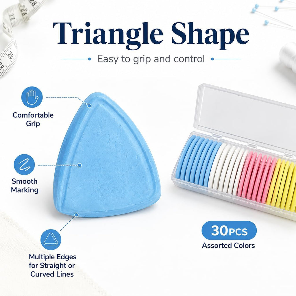 10 Pack Tailors Chalk 4-Color Triangle Fabric Chalk for Sewing