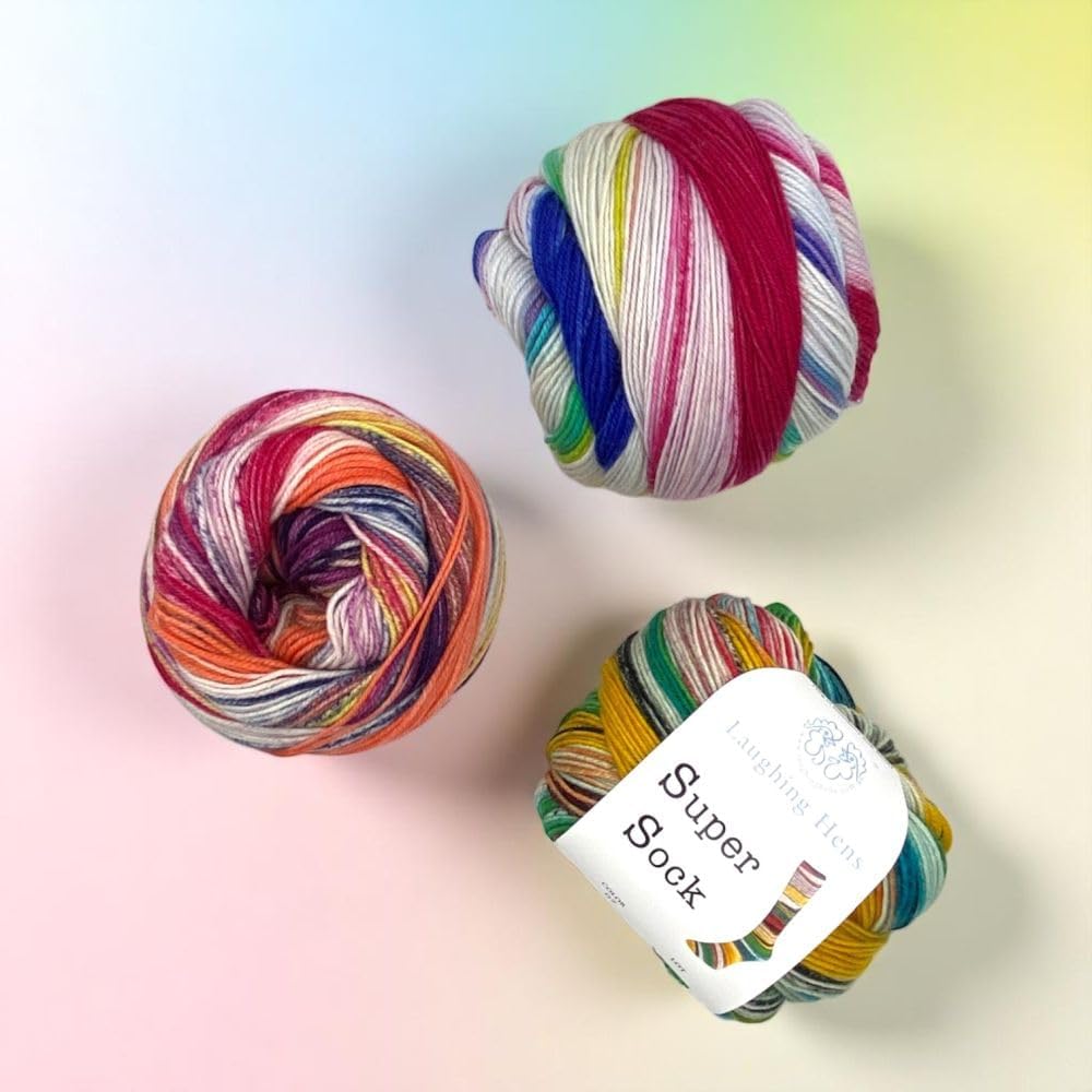 Multicolour, Wool and Nylon Self-Patterning Superwash 4 Ply Sock Yarn