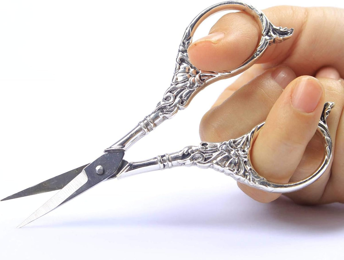 BIHRTC Embroidery Craft Scissors Stainless Steel Sharp Tip Stork