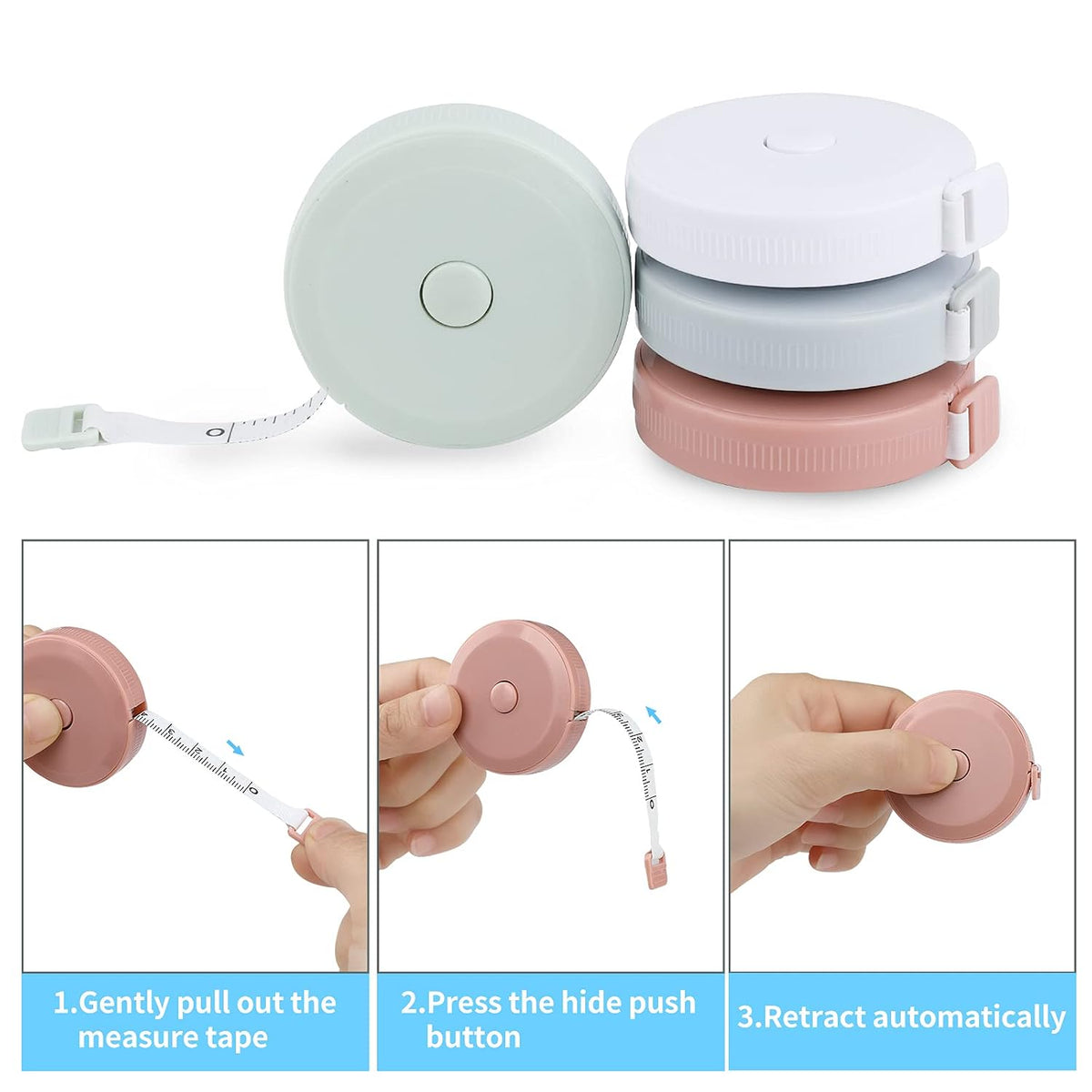 12 Pack Soft Retractable Measuring Tape