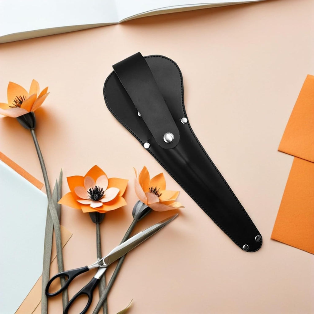 KALLORY PU Leather Scissor Sheath, 10.82 Inch Sewing Scissor Case