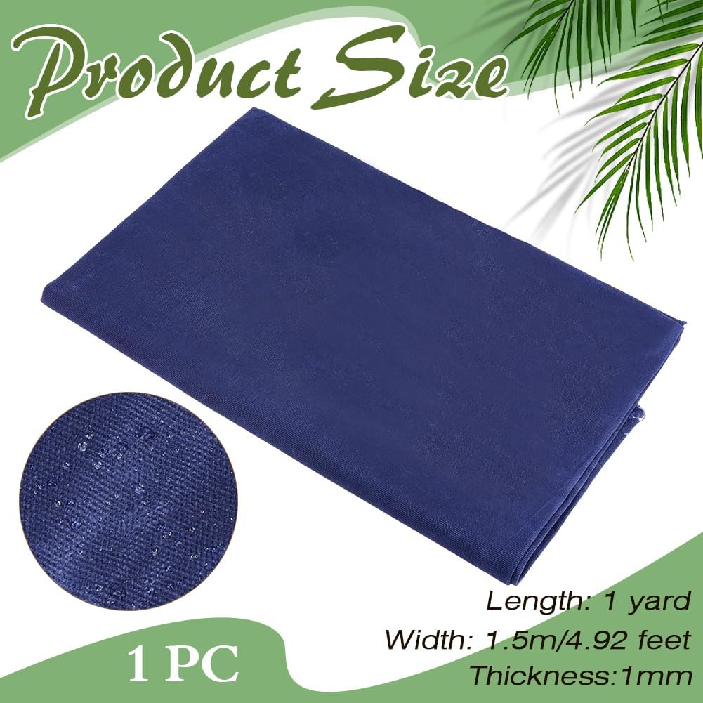 MAYJOYDIY 1 Yard Dark Blue Cotton Waxed Canvas Fabric, 59 Inch Antique