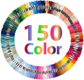 150 Color Skeins Rainbow Color Embroidery Floss,Cross Stitch Threads