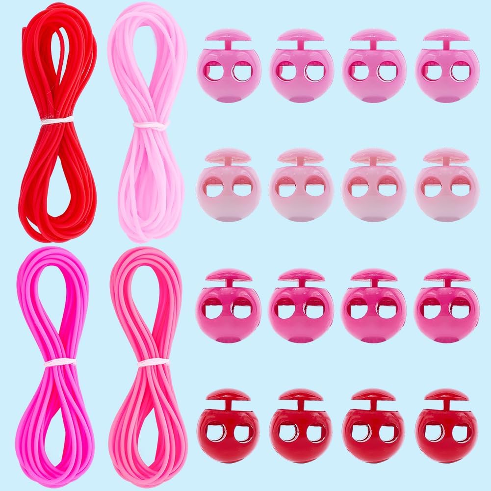 CRASPIRE 16Pcs 4 Colors Knitting Stitches Holder Cord Lock Kit Plastic