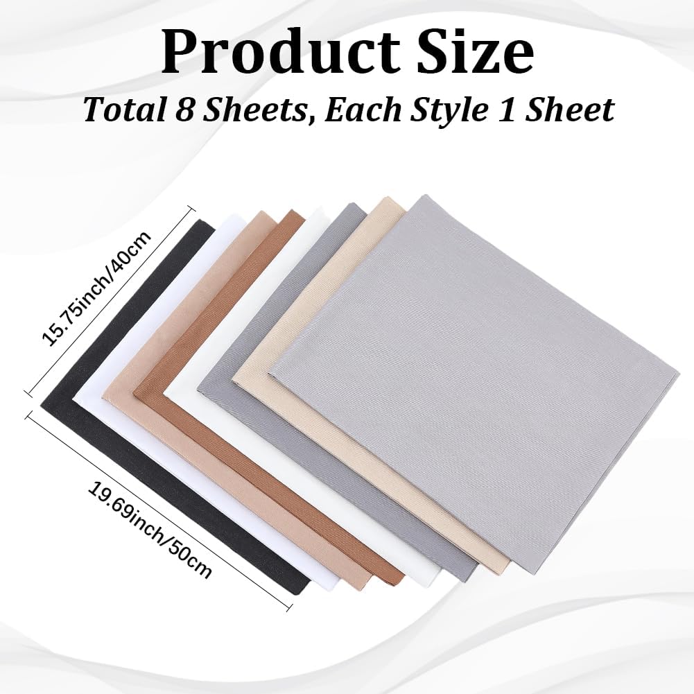 CRASPIRE 8Pcs 100% Cotton Quilting Fabric Bundles Solid Color Brown