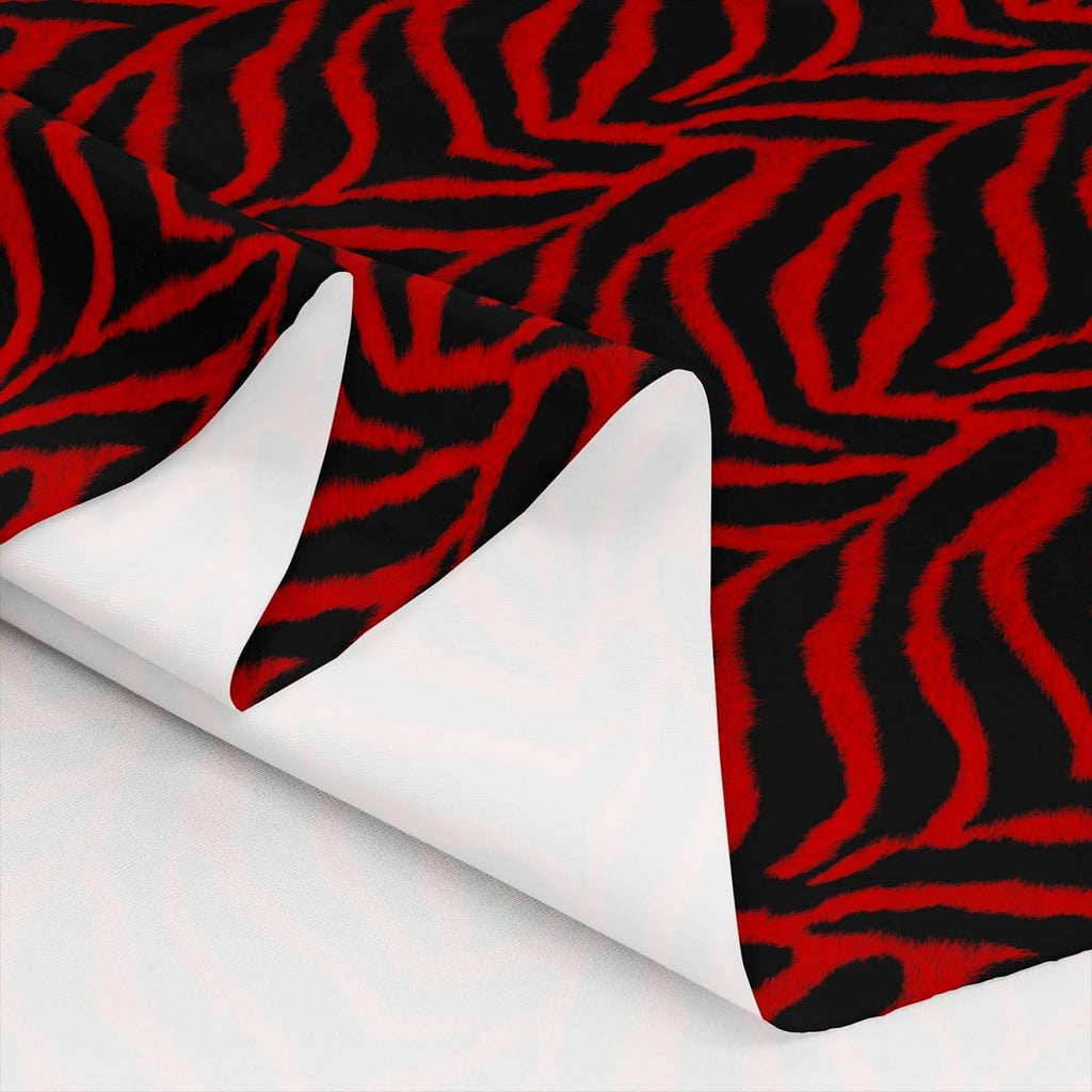 Erosebridal Y2K Black Red Zebra Print Upholstery Fabric by The Yard