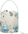 YETTASBIN Flowers Butterflies Yarn Storage Bag, Large Crochet Knitting