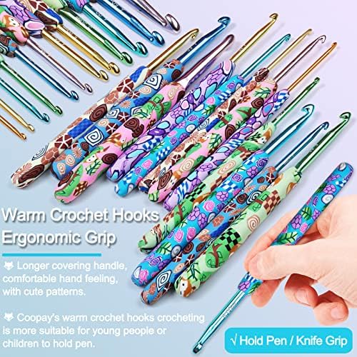 Coopay Metal Crochet Hook Set, 2.25mm-8mm