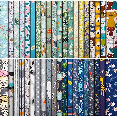 40 Pcs 10 x 10 Inch Cotton Fabric Squares for DIY Quilting Sewing