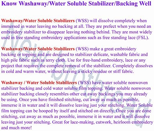 New brothread 12" x 25 Yd Roll Wash Away Embroidery Stabilizer