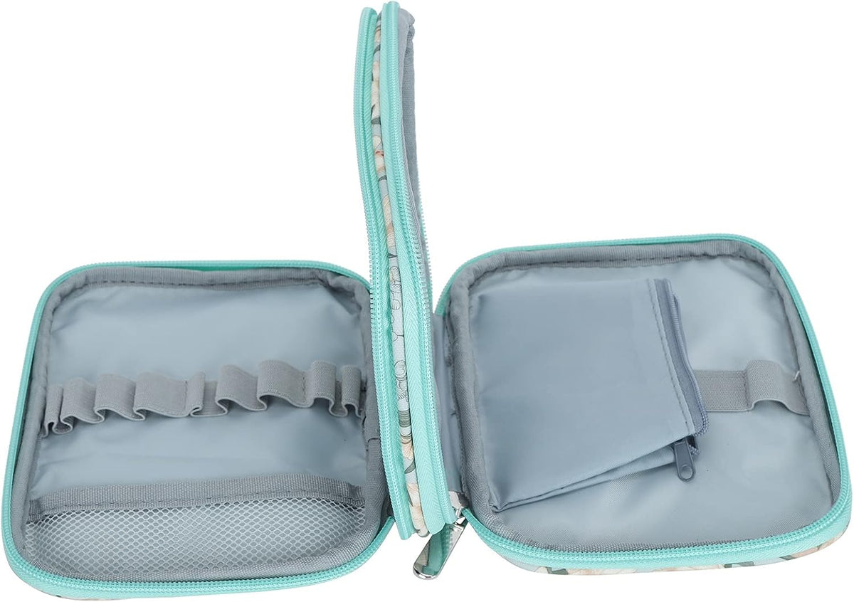 HEEPDD Crochet Hook Organizer Bag, Portable Double Zipper Storage Case