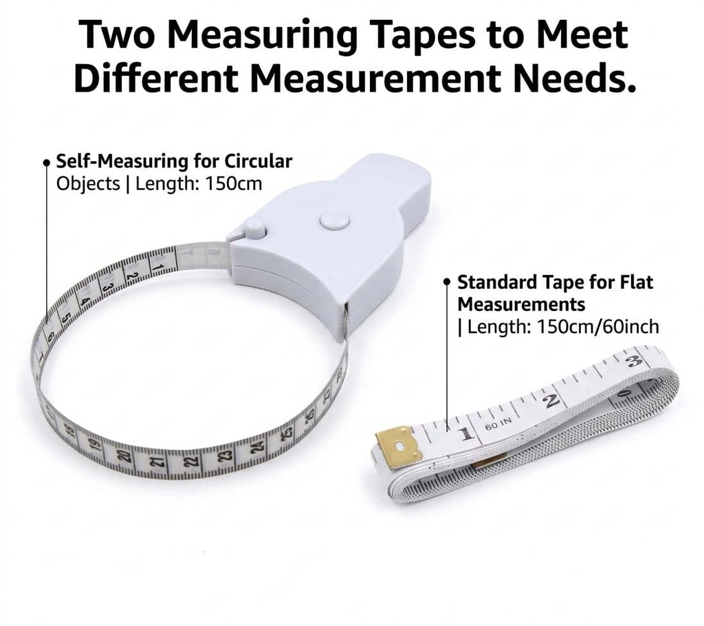Body Measuring Tape Set, 60in/150cm, Automatic Retractable Tape