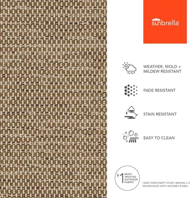 Sunbrella Outdoor Fabric by the Yard | Mainstreet Latte | Textured