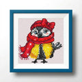 Counted Cross Stitch Kit for Adults, Winter Chickadee, 14 Count Aida