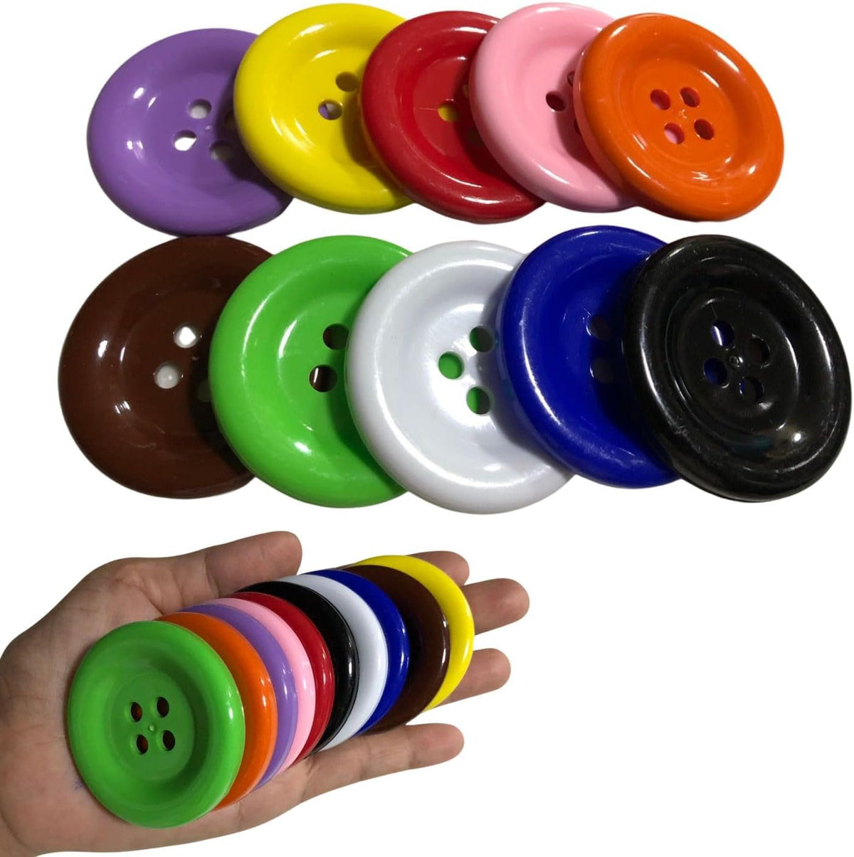 2 inch (50 mm) Large Button Pastel Color Craft Flatback Button 4 Holes