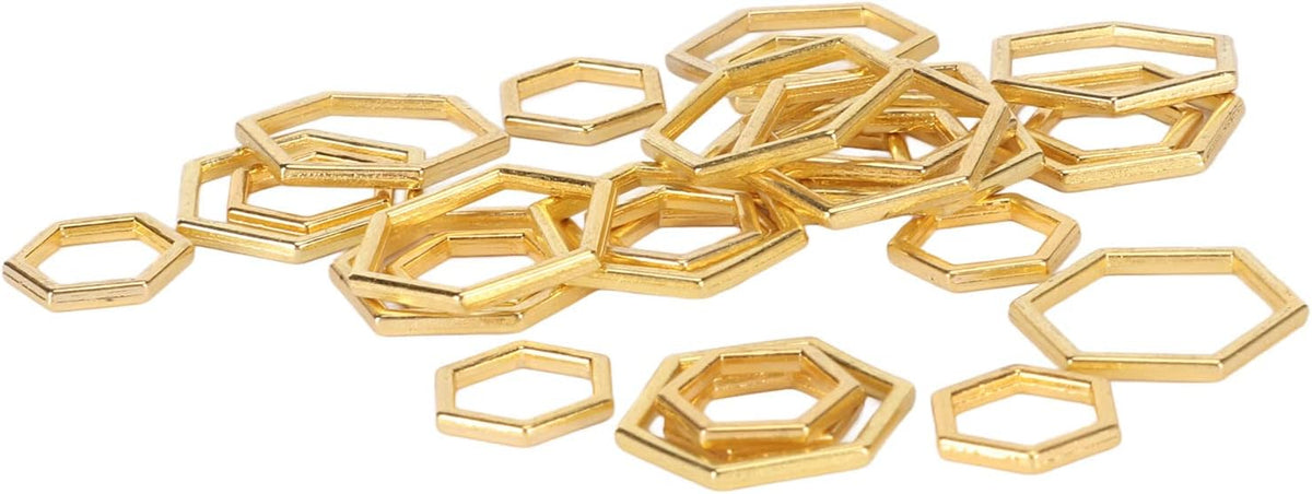 Hexagonal Knitting Stitch Markers 30-Pack, Zinc Alloy
