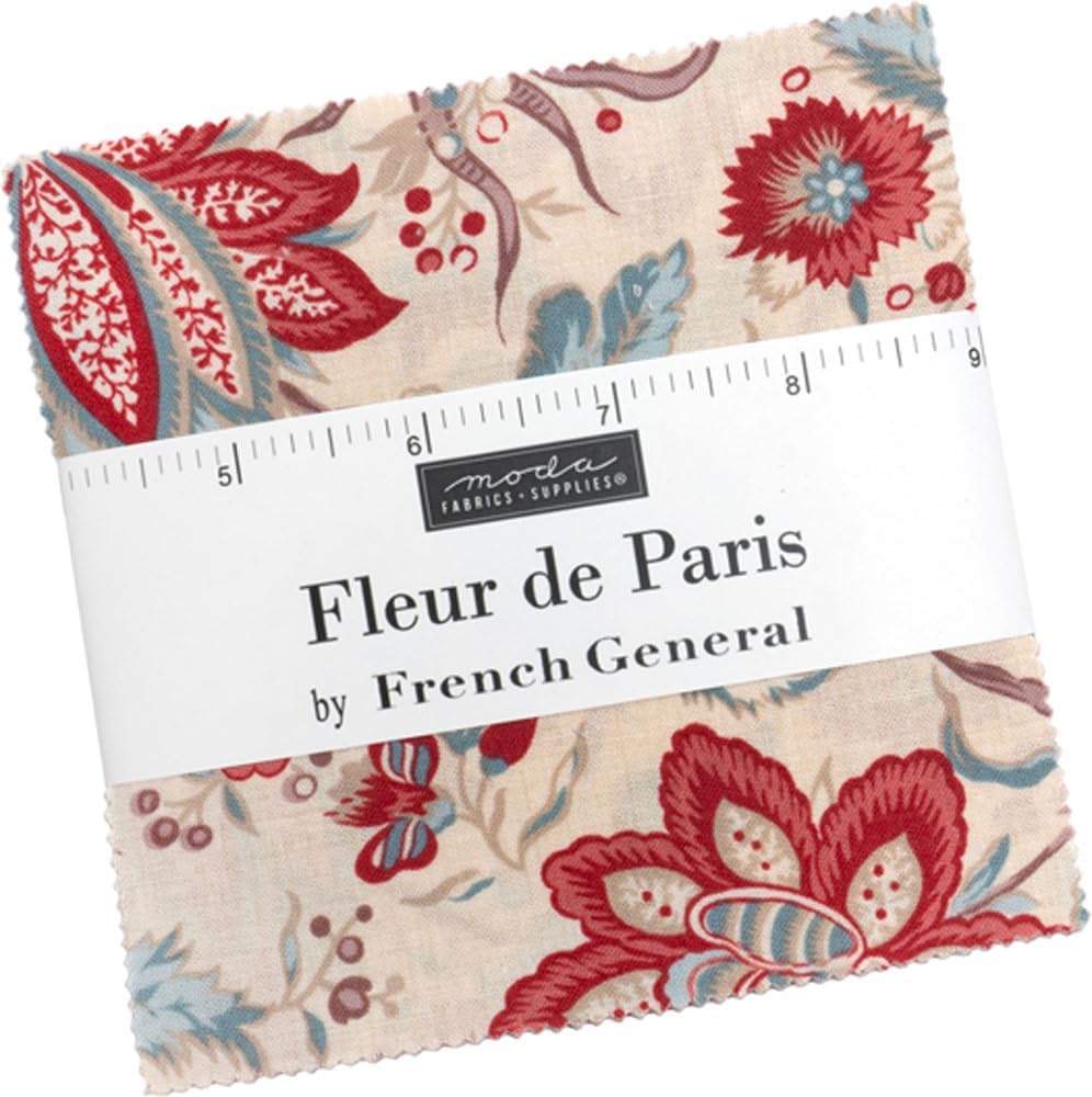 Fleur de Paris Charm Pack By French General 5-inch Precut Fabric