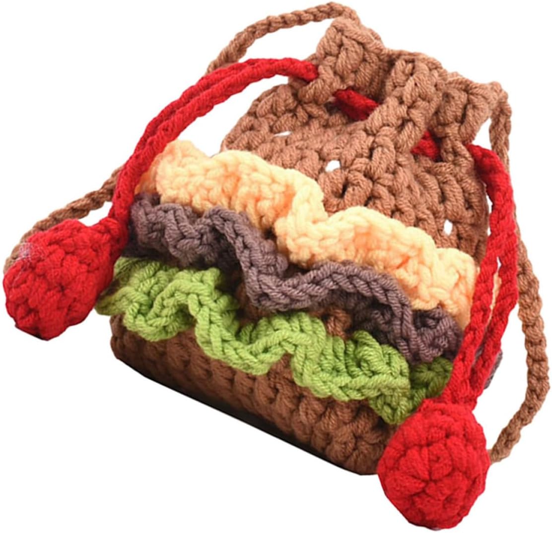 Women’s Knit Drawstring Crossbody Bag for Phone Wallet Lipstick