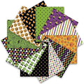 Whaline 12Pcs Halloween Cotton Fabric Bundles 18 x 22 Inch Spider Web