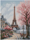 Paris in Spring, Eiffel Tower Landscape Cross Stitch Kit, 14count