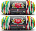 Red Heart All in One Granny Square Soft White - Green Scream Yarn
