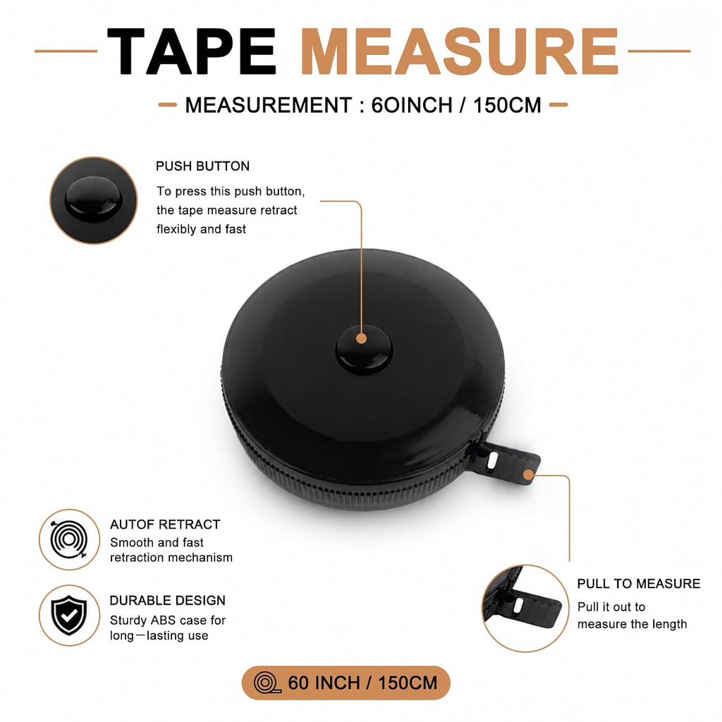GDMINLO 2 Pack Tape Measure Retractable Measuring for Body Fabric